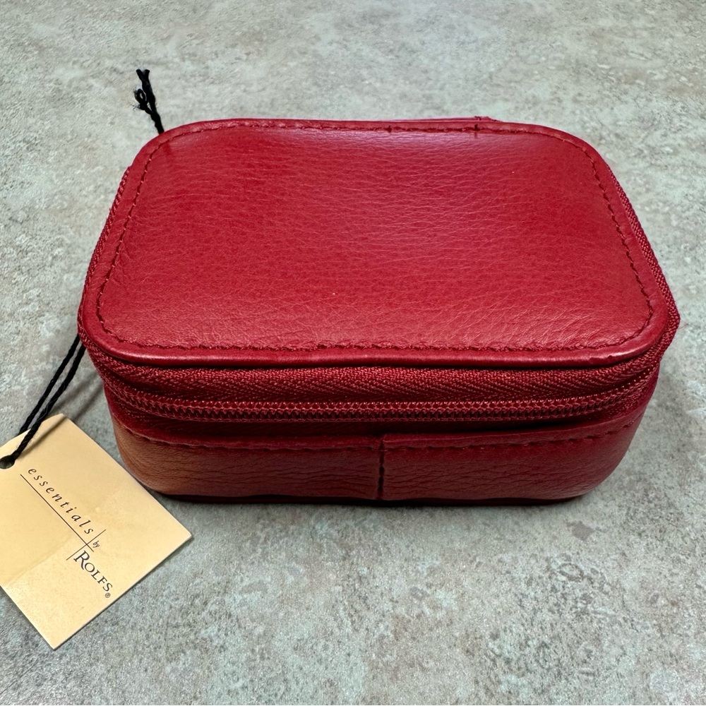 Rolfs Red Leather Travel Pill Case